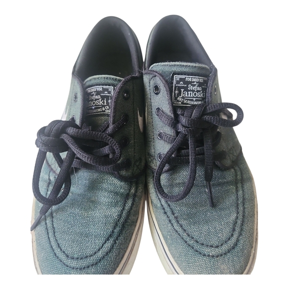 Nike SB Stefan Janoski Youth Size 6Y Green Canvas Skate Shoes Low Top - Picture 7 of 9